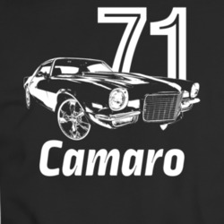 1971 Camaro Three Quarter View With Year And Model Dark Color T Shirt