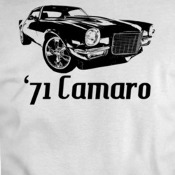 1971 Camaro Three Quarter View With Model Name Light Color T Shirt