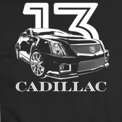 2013 Cadillac Three Quarter View With Year And Model Dark Color T Shir