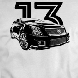 2013 Cadillac Three Quarter View With Year Light Color T Shirt