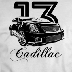 2013 Cadillac Three Quarter View With Year And Model Script Light Colo