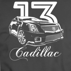 2013 Cadillac Three Quarter View With Year And Model Script Dark Color