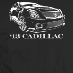 2013 Cadillac Three Quarter View With Model Year Dark Color T Shirt