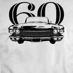 1960 Cadillac Coupe De Ville Grill View With Year Light Color T Shirt
