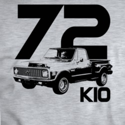 1972 K10 Stepside Three Quarter View Sport Grey T Shirt