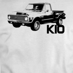 1972 K10 Stepside Three Quarter View Sport Grey T Shirt