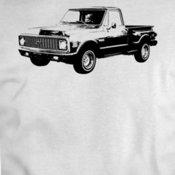 1972 K10 Stepside Three Quarter View White T Shirt