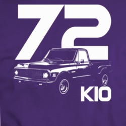 1972 K10 Stepside Three Quarter View Purple T Shirt