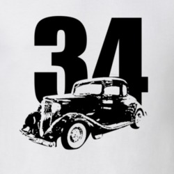 1934 Chevy Master White Grill View With Year T Shirt