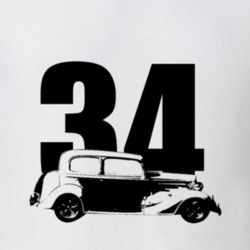 1934 Chevy Master Side View Black With Model T Shirt
