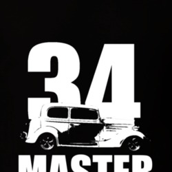 1934 Chevy Master Side View White With Year And Model T Shirt