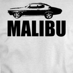 1971 Chevy Malibu Side View Black With Model T Shirt
