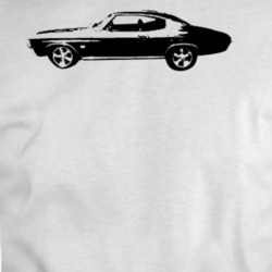 1971 Chevy Malibu Side View Black T Shirt