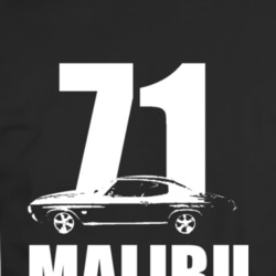 1971 Chevy Malibu Side View White With Model And Year T Shirt