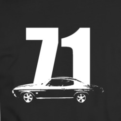 1971 Chevy Malibu Side View White With Year T Shirt