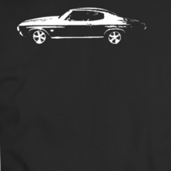 1971 Chevy Malibu Side View White T Shirt