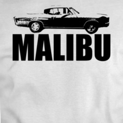 1972 Chevy Malibu Side View Black With Model T Shirt