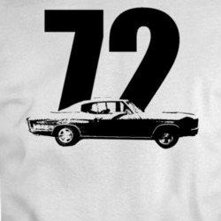 1972 Chevy Malibu Side View White With Year T Shirt