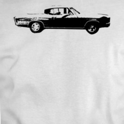 1972 Chevy Malibu Side View White T Shirt