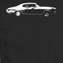 1972 Chevy Malibu Side View White T Shirt