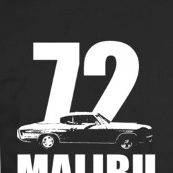 1972 Chevy Malibu Side View White With Year And Model T Shirt