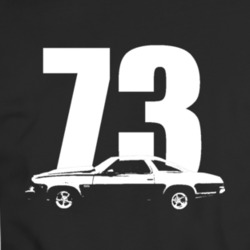 1973 Chevy Malibu Side View White With Yeart T Shirt