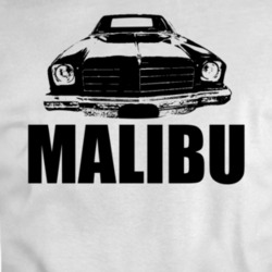 1973 Chevy Malibu Grill View Black With Model T Shirt
