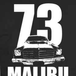 1973 Chevy Malibu Grill View White With Year And Model T Shirt