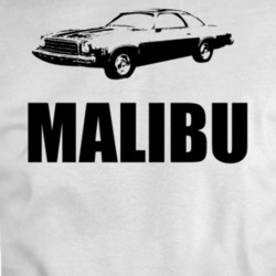 1974 Chevy Malibu 3 Point View Black With Model T Shirt
