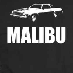 1974 Chevy Malibu 3 Point View White With Model T Shirt