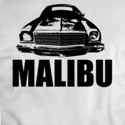 1974 Chevy Malibu Grill View Black With Model T Shirt