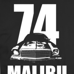 1974 Chevy Malibu Grill View White With Year And Model T Shirt