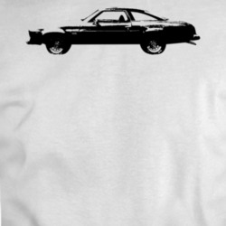 1974 Chevy Malibu Side View Black T Shirt