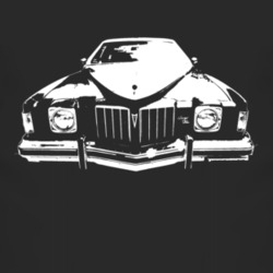 1975 Pontiac Grand Prix Grill View Faded Look Dark T Shirt