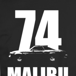 C1974 Chevy Malibu Side View White With Year And Model T Shirt