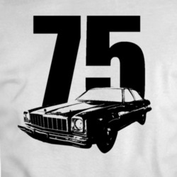1975 Chevy Malibu 3 Point View With Year Black T Shirt