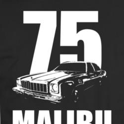 1975 Chevy Malibu 3 Point View White With Year And Model T Shirt