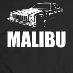1975 Chevy Malibu 3 Point View White With Model T Shirt