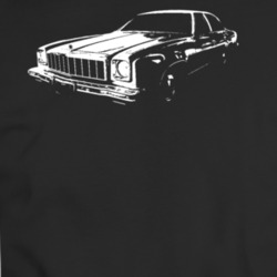 1975 Chevy Malibu 3 Point View White T Shirt