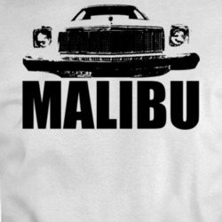 1975 Chevy Malibu Grill View Black With Model T Shirt