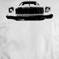 1975 Chevy Malibu Grill View Black T Shirt