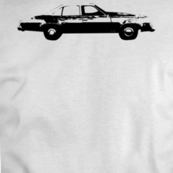 1975 Chevy Malibu Side View Black T Shirt