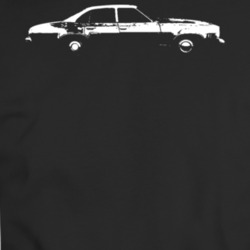 1975 Chevy Malibu Side View White T Shirt