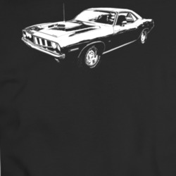 1971 Barracuda Three Quarter View Dark Color T Shirt