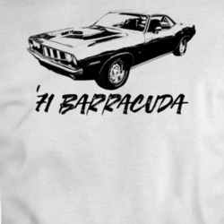 1971 Barracuda Three Quarter View With Model Year Light Color T Shirt