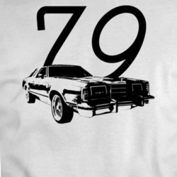 1979 Thunderbird Three Quarter Angle View With Year White T Shirt