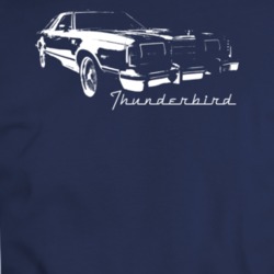 1979 Thunderbird Three Quarter Angle With Model Name Navy T Shirt