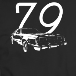 1979 Thunderbird Three Quarter Angle With  Year Charcoal T Shirt