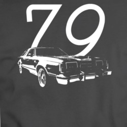 1979 Thunderbird Three Quarter Angle With  Year Charcoal T Shirt