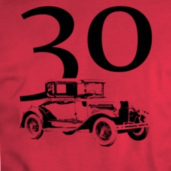 1930 Model A Three Quarter Angle View With Year Red T Shirt